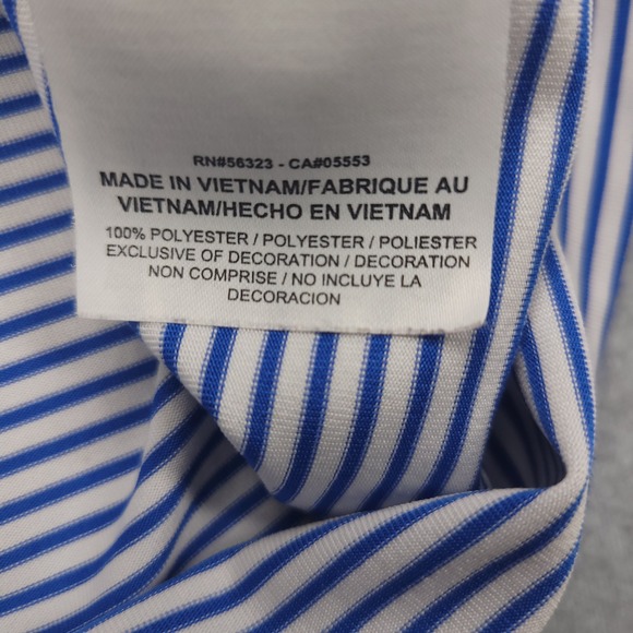 Nike Dri-Fit Polo Golfr Shirt Men's XL Blue White Stiped Standard Fit Polyester‎ - Picture 5 of 12